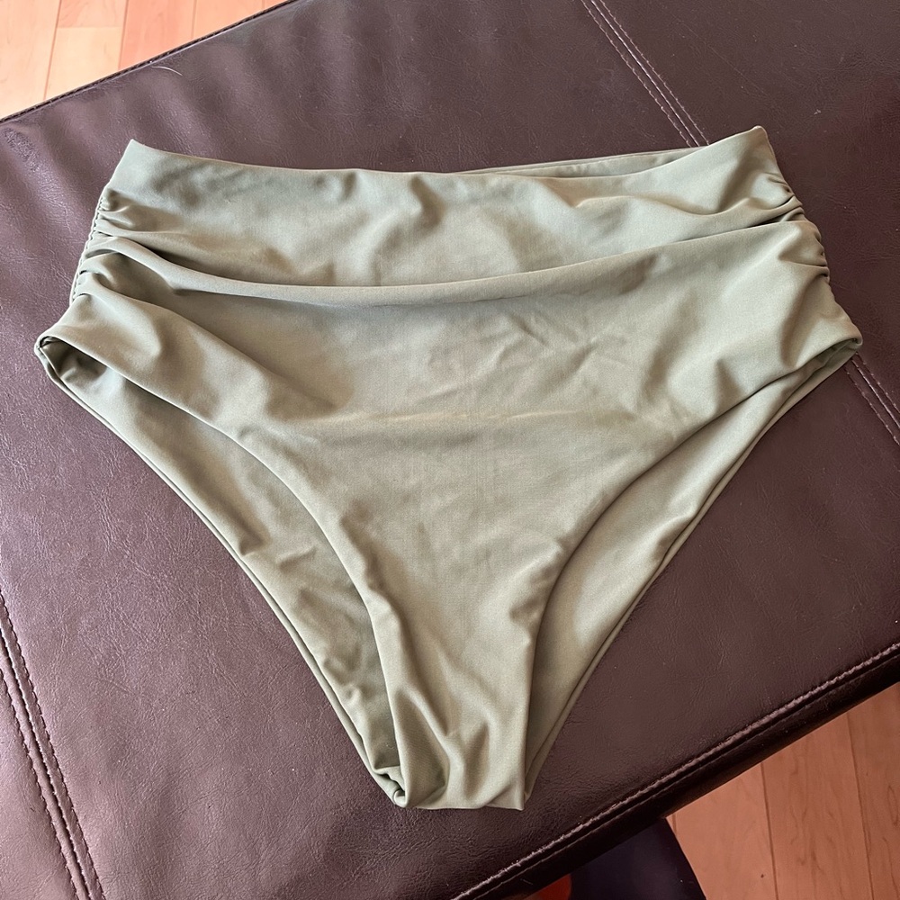 Zaful Olive Green High Rise Swim Suit Bottoms
